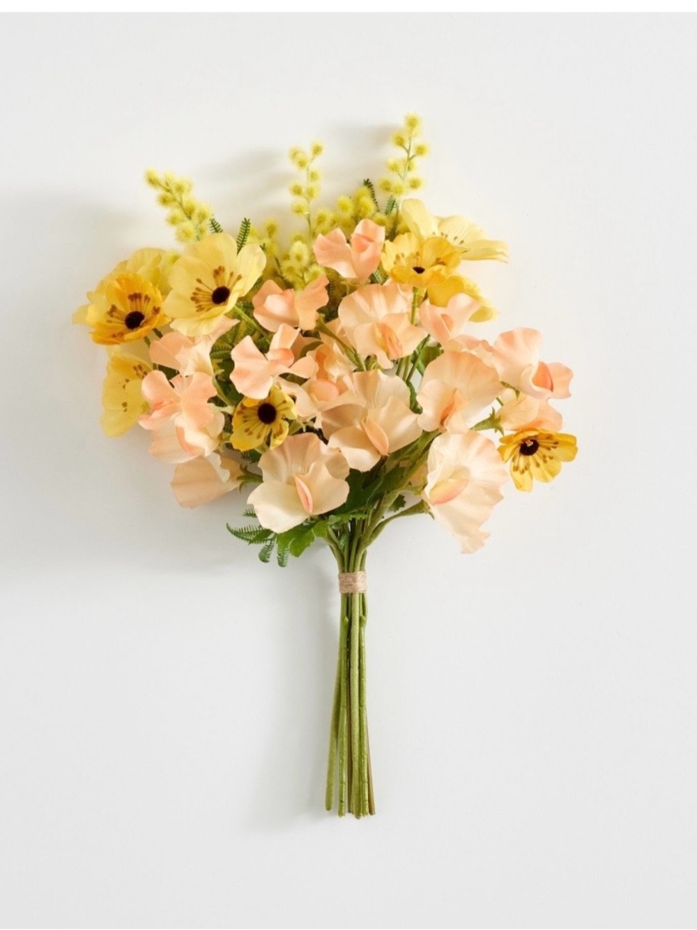 Pottery Barn Peach and Yellow Faux Wildflower Bouquet